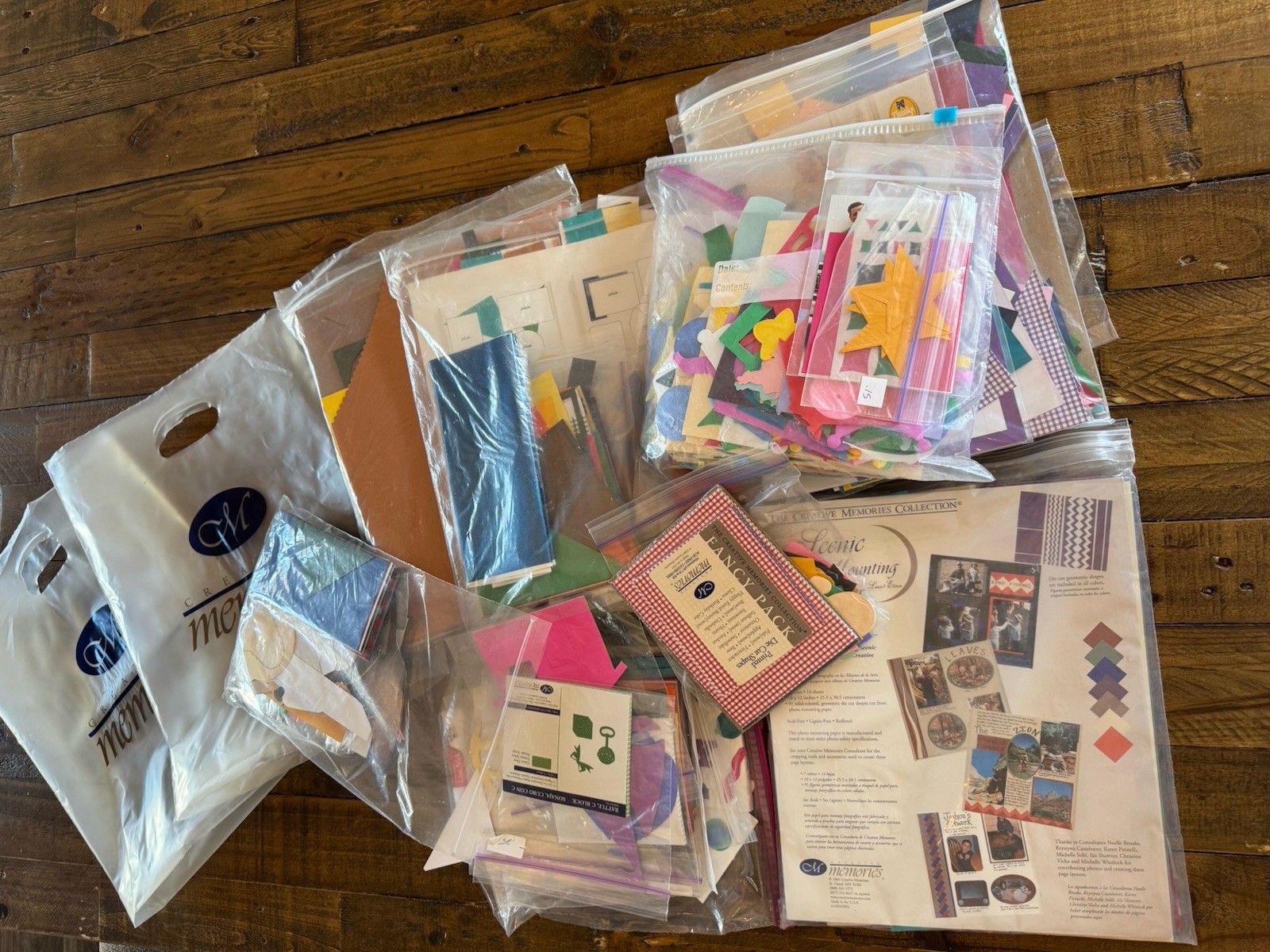 Large Mystery Scrapbook Lot Creative Memories Paper, Shapes, Sticker, 90s Mostly