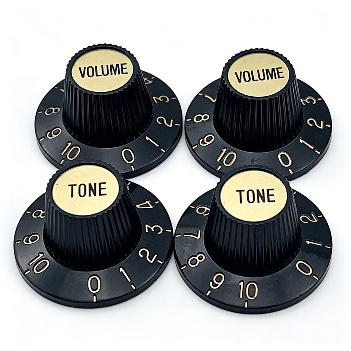 Black Witch Hat Control Knobs with Gold Inserts for Gibson Pots Epiphone Gold US