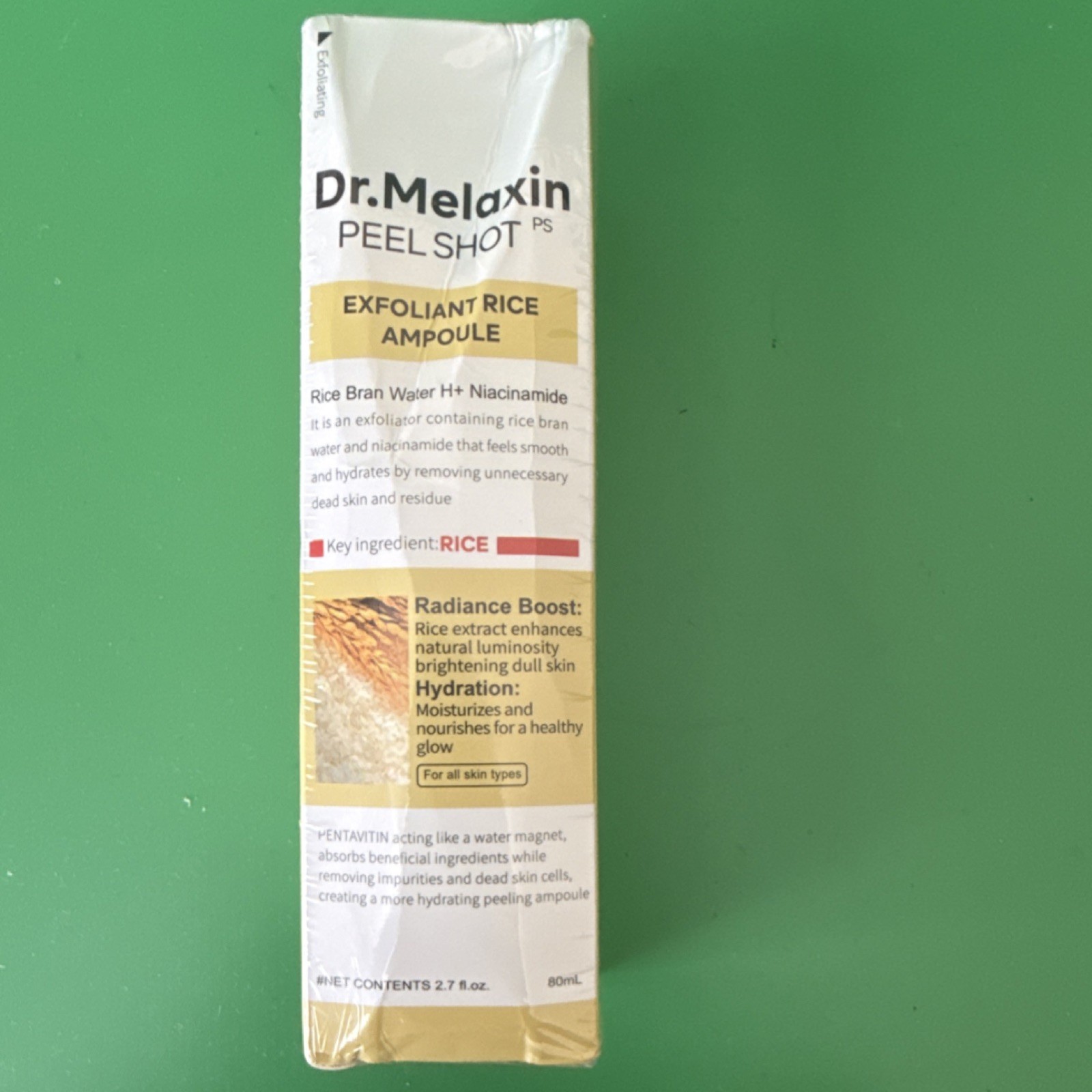Dr.Melaxin PEEL SHOT Exfoliant Rice Ampoule 2.7 fl oz Niacinamide Brightening