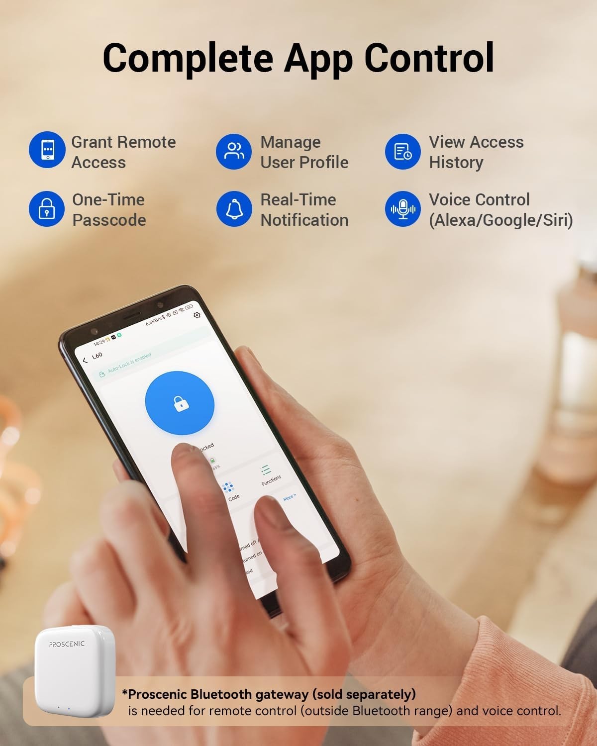 Security Smart Lock Fingerprint Keyless Entry Door Lock Wi-Fi Deadbolt Gateway