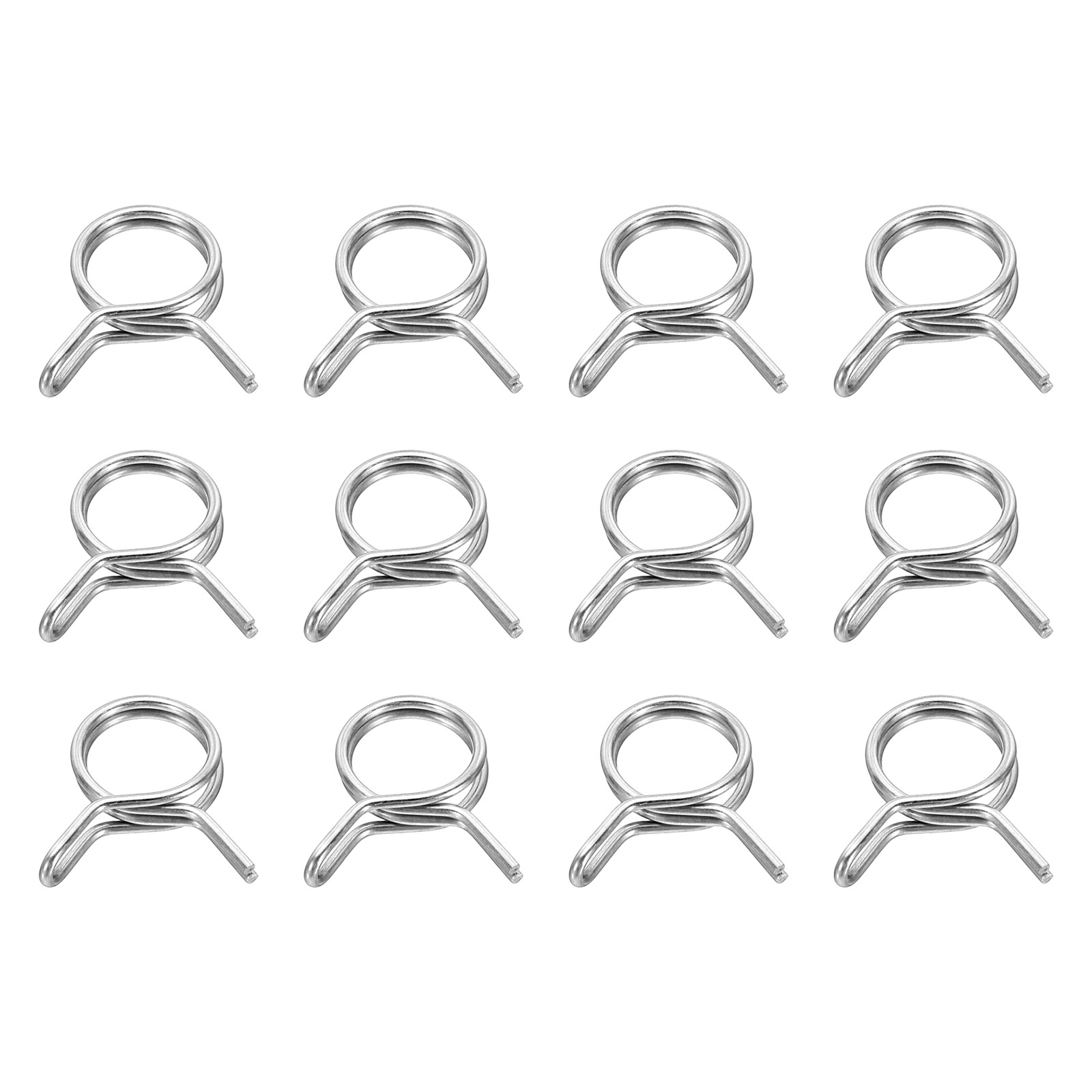 12Pcs 12mm ID 12-14.2mm OD Double Wire Spring Hose Clamp Spring Clips Clamps