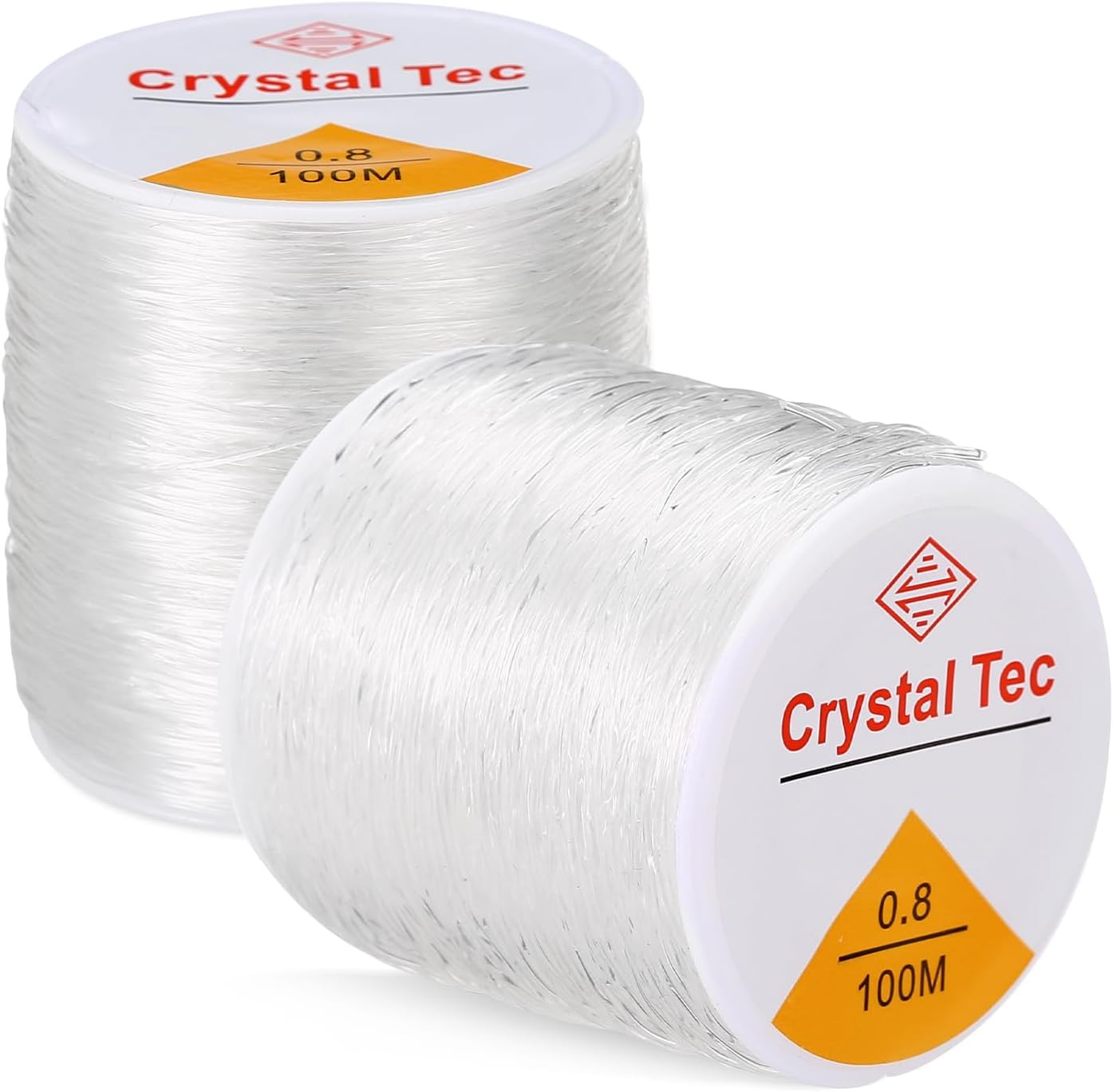 656Ft 0.8MM Elastic String for Bracelets, 2 Rolls | Stretch Bead Cord, Invisible