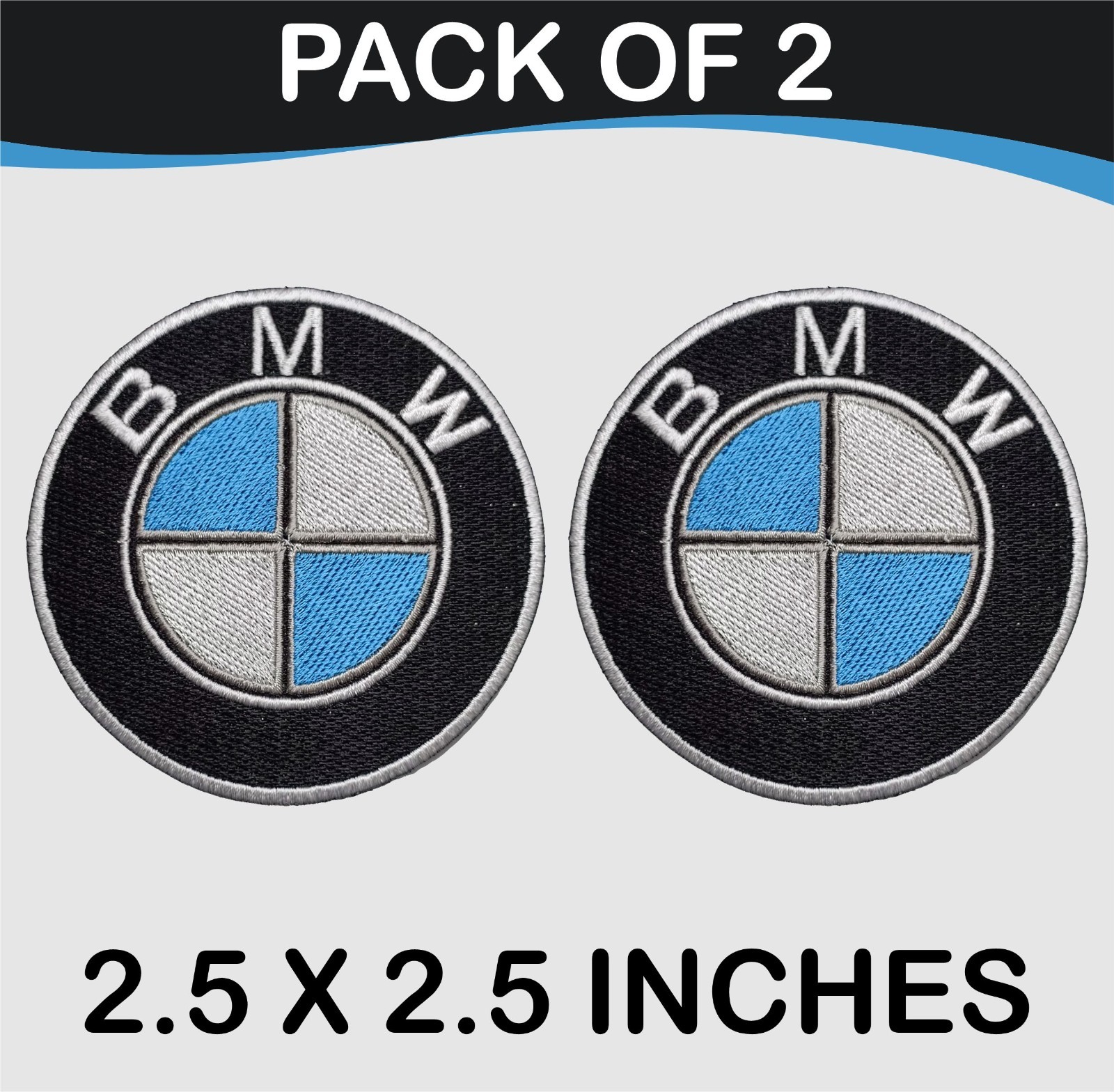 2 Pcs BMW Automative Car Brand Logo Iron On Patch-Sew Patch-Embroidered Patch