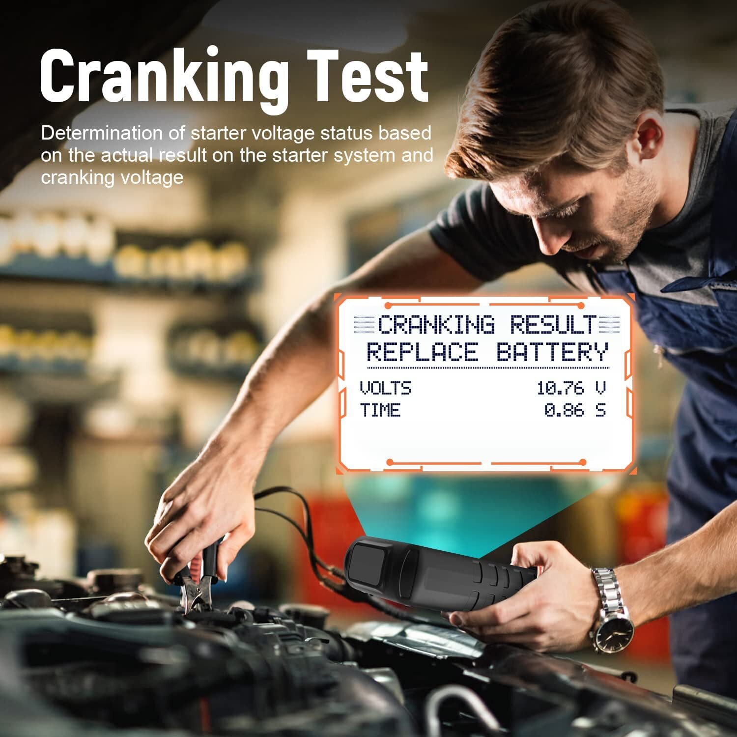 12V ~ 24V Automotive Battery Load Tester Car Charging Cranking Test 100~2000 CCA