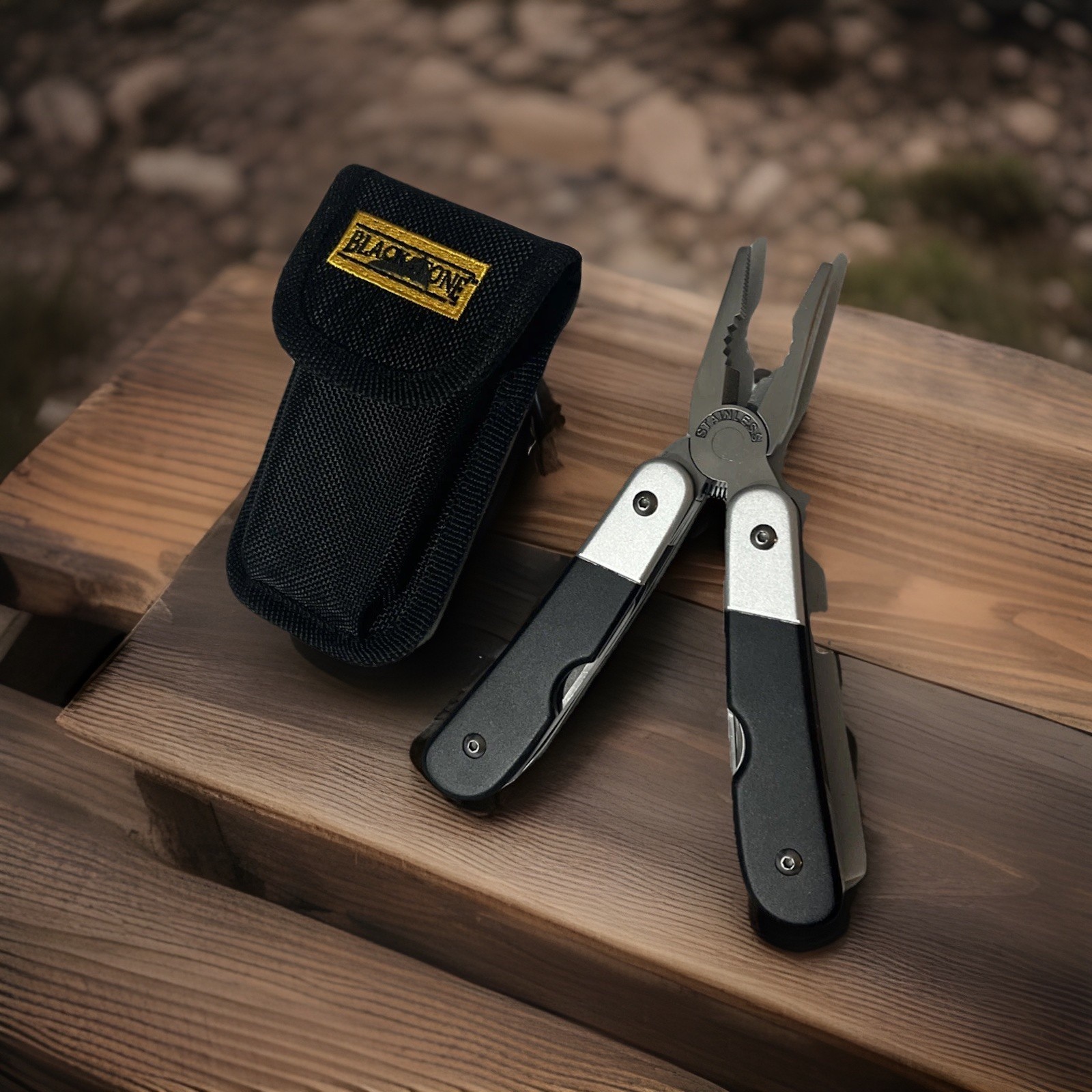 Blackstone Multi Tool with Nylon Pouch - Pliers, Knife, Screwdrivers
