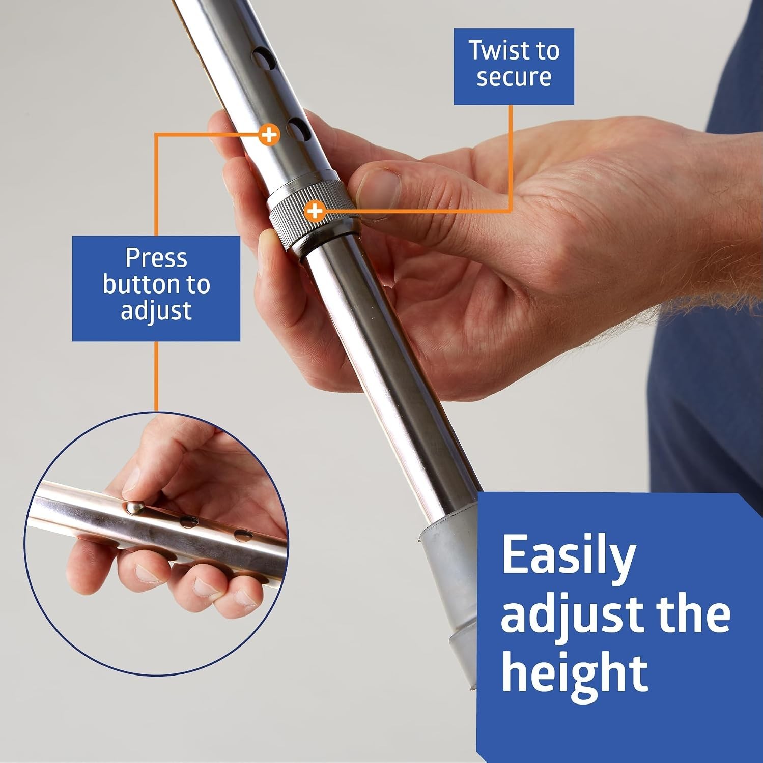 Comfort Grip Chrome Walking Cane – Elevate Your Mobility Style with Stability