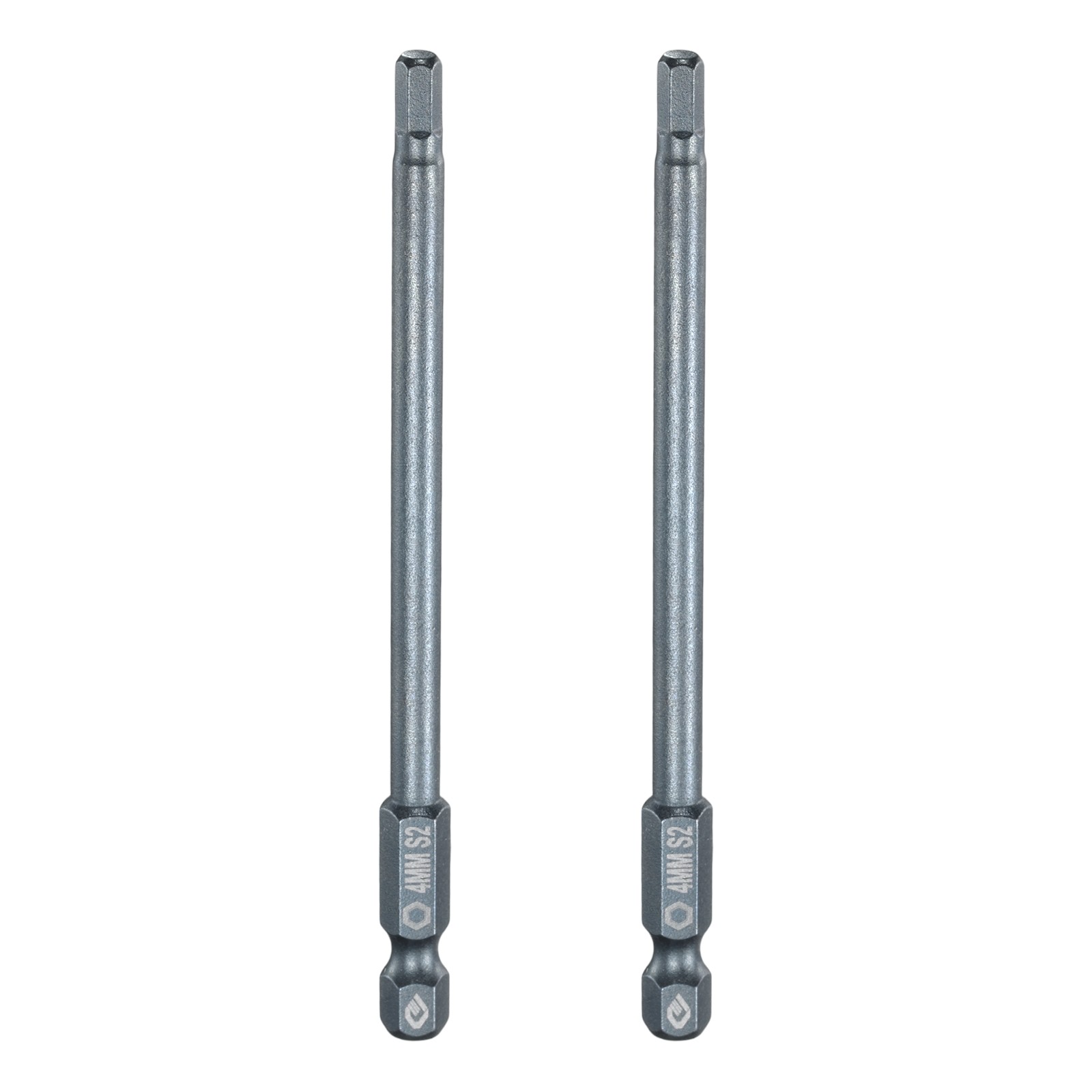 2pcs H4 Flat Hex Screwdriver Bit 4mm Magnetic Tip 1/4" Shank 4" Long Blue