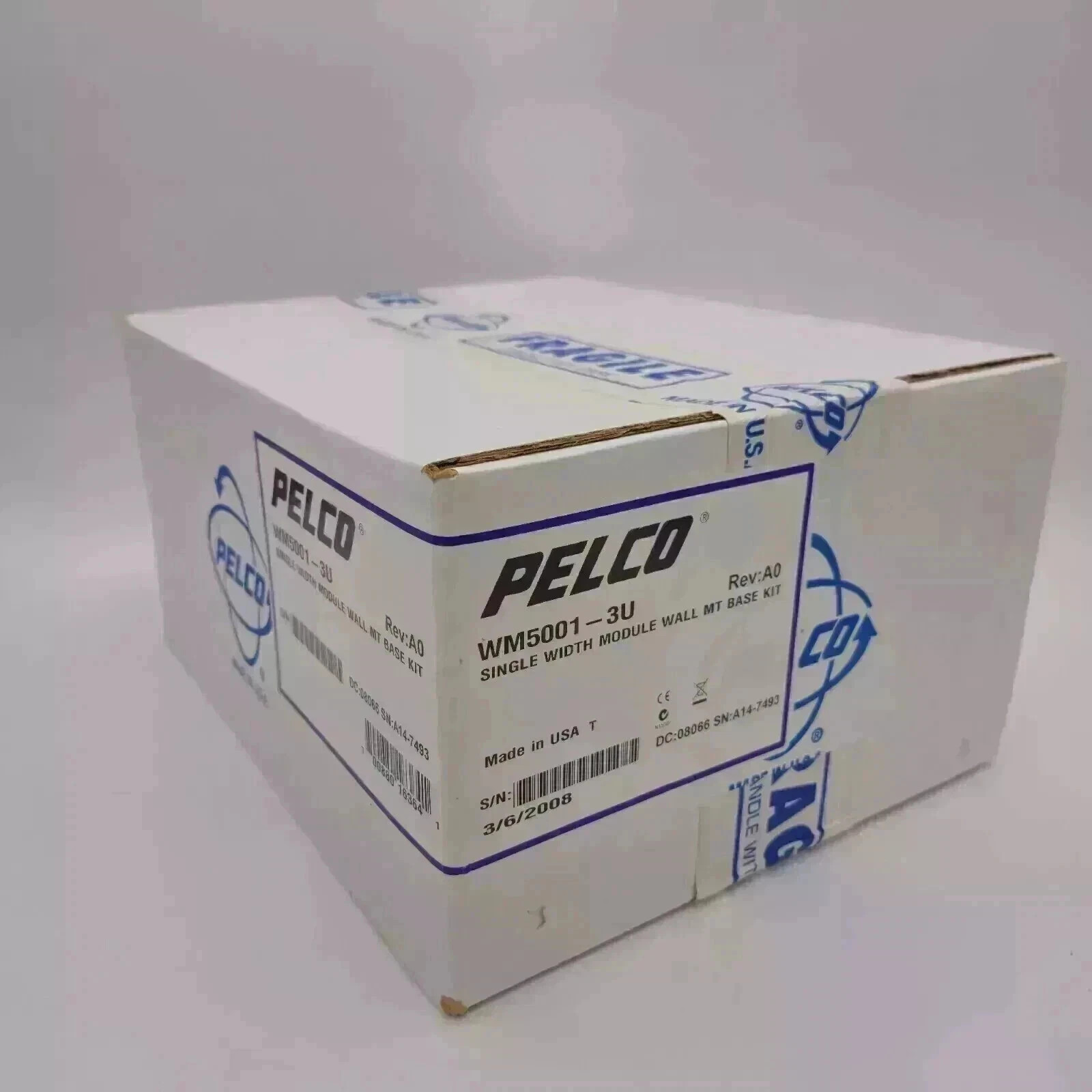 PELCO WM5001-3U Single Width Module Wall Mount Base Kit NEW