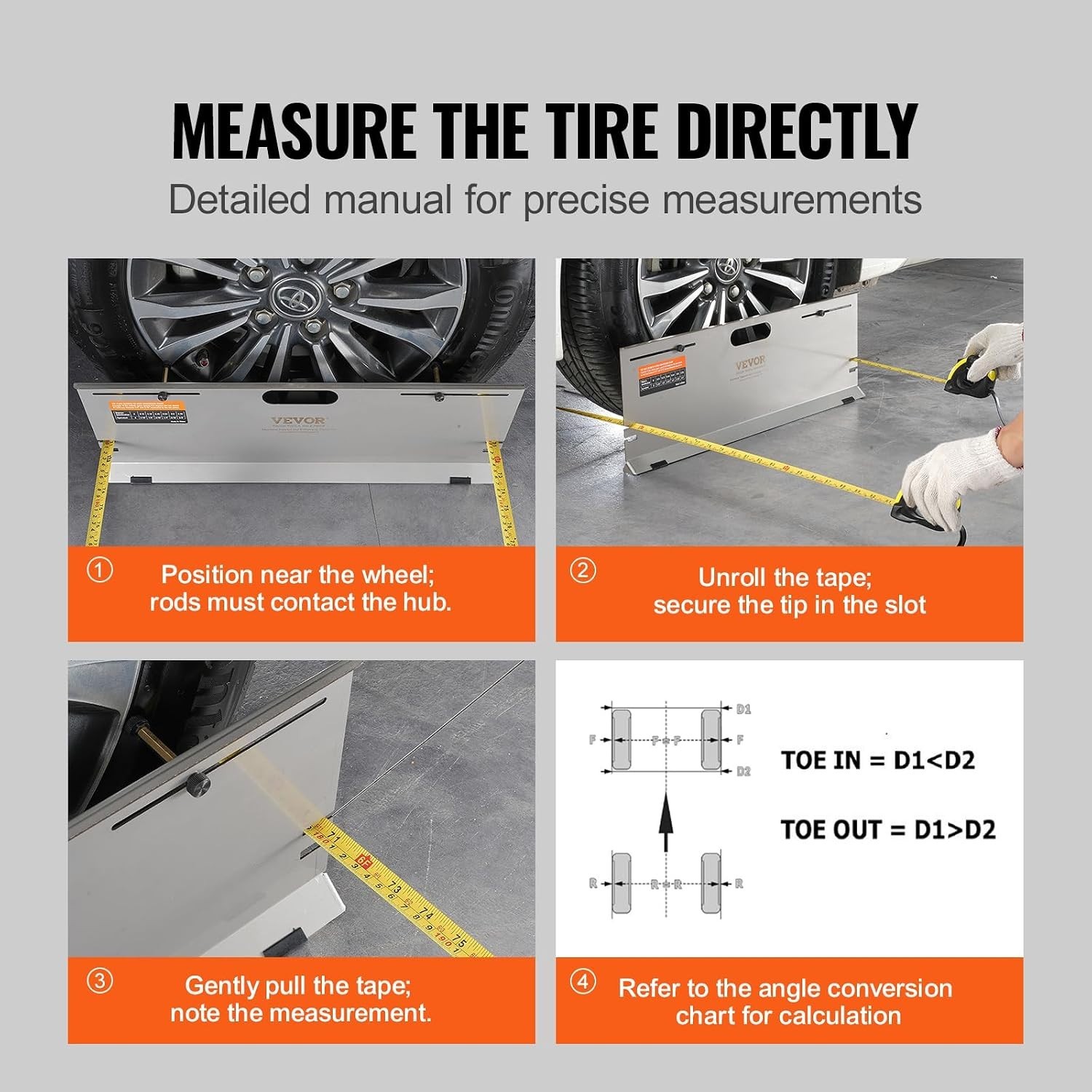 2-Pack Alignment Tool Toe Plates, Stainless Steel Toe Angle Measurement Tool ...
