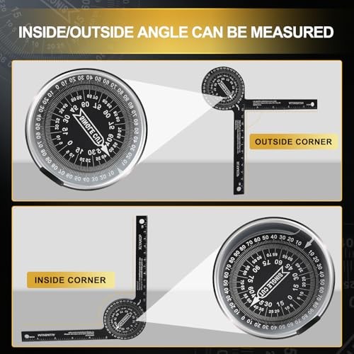 7.3-Inch Aluminum Miter Saw Protractor, Precision Angle Finder for Inside &