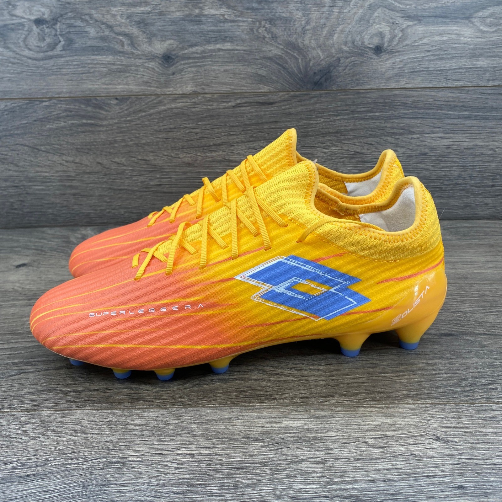 Lotto Solista 200 IV Gravity FG Soccer Cleats Mens 9.5 Orange Yellow 211353-CX3