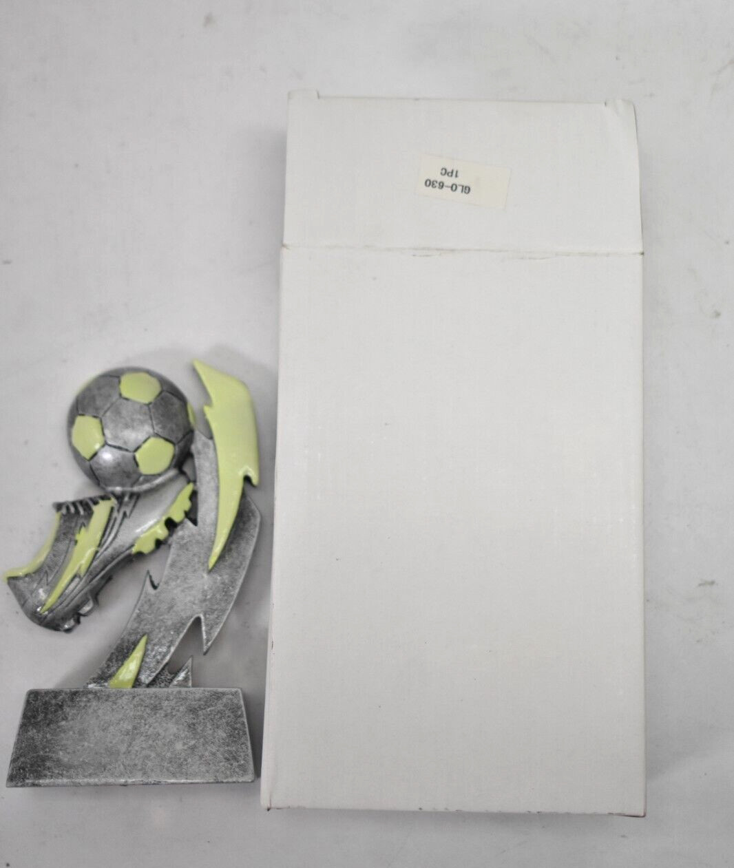 Glow In The Dark Soccer Trophy GLO-630 Single Silver Plaque Reward Award