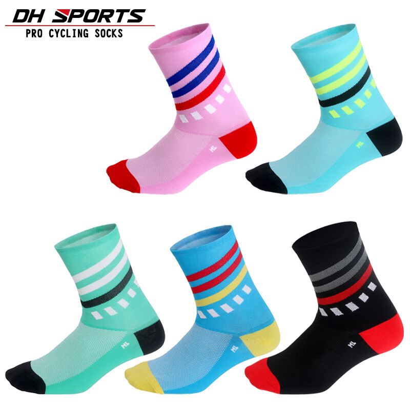 Pro Mens Womens XC Cycling Sports Ankle Socks Riding Socks Bicycle Socks Blue