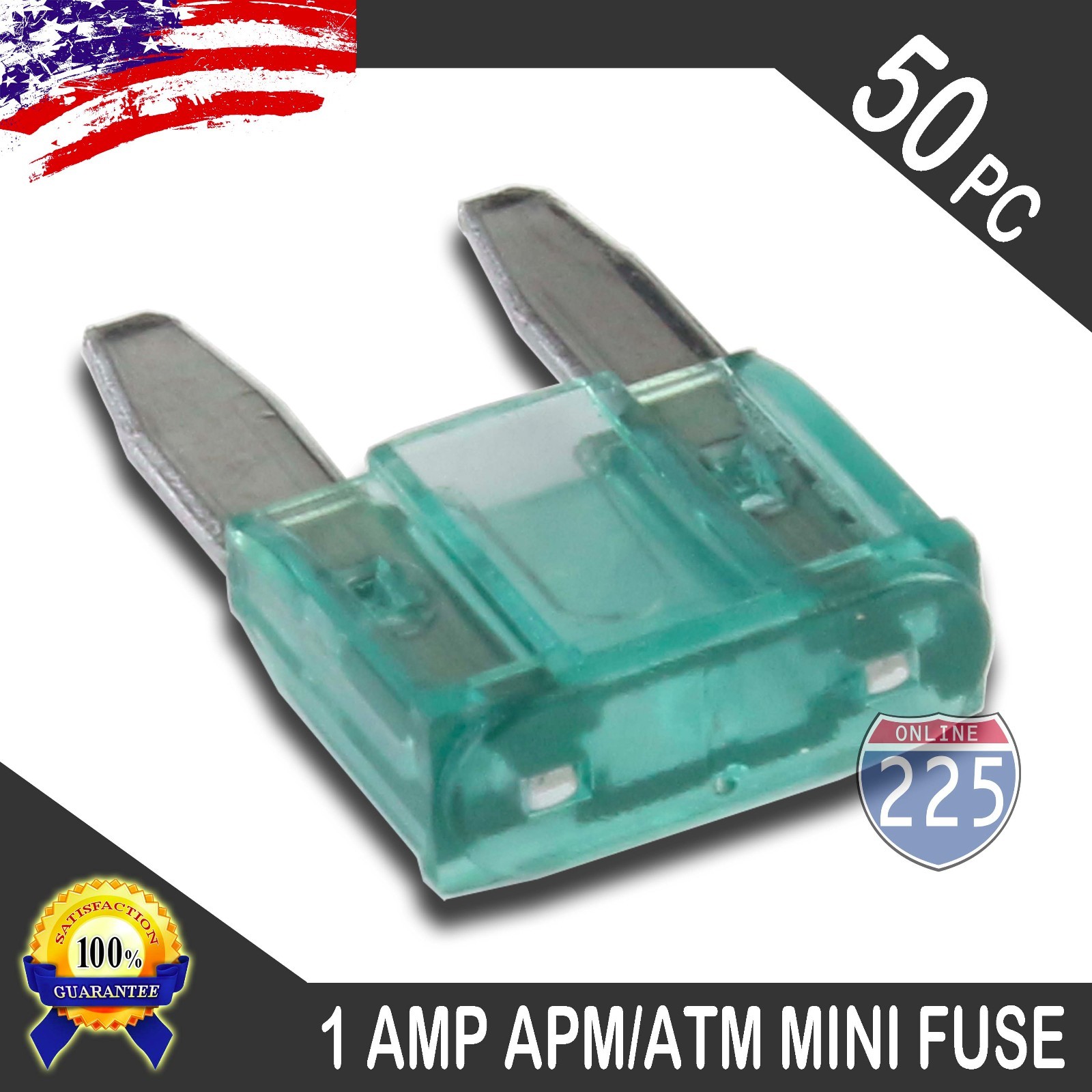 50 Pack 1A Mini Blade Style Fuses APM/ATM 32V Short Circuit Protection Fuse US