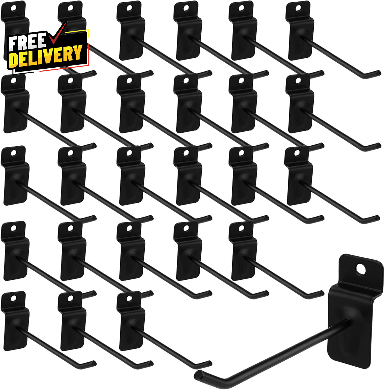 100 PCS 4 Inch Slatwall Hooks Slat Wall Gridwall Panel Slat Wall Hooks Slot B...
