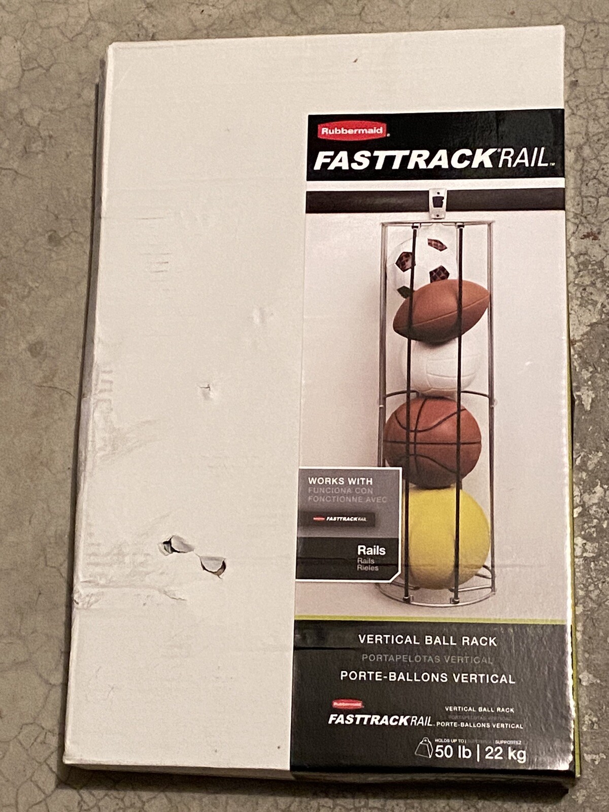 Rubbermaid FastTrack Garage Storage Vertical Ball Rack Holder - NEW IN BOX