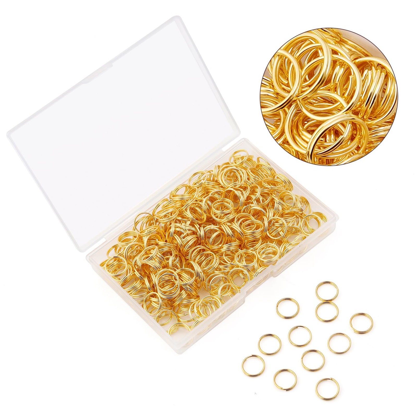 400Pcs Split Rings,Double Loop Jump Ring Sets Split Jump Rings for Jewelry Ma...