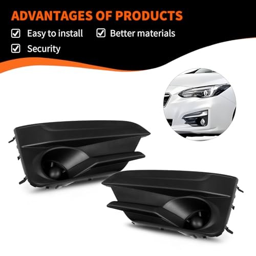 Front Left Right Bumper Fog Light Cover Bezel Compatible with Impreza 2017