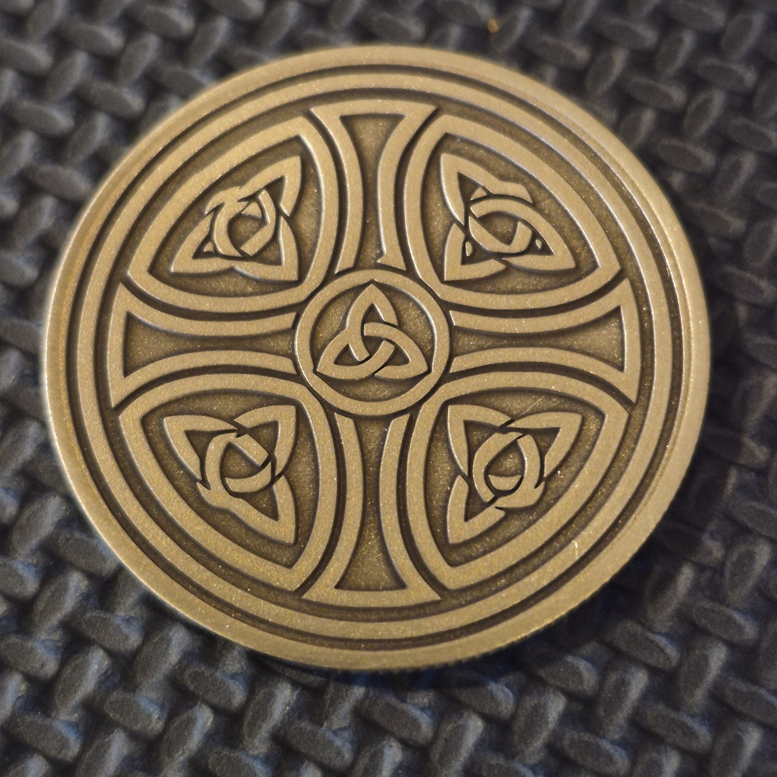 Custom Brass Golf Ball Marker Worry Coin / CELTIC KNOT Design / 1.5"