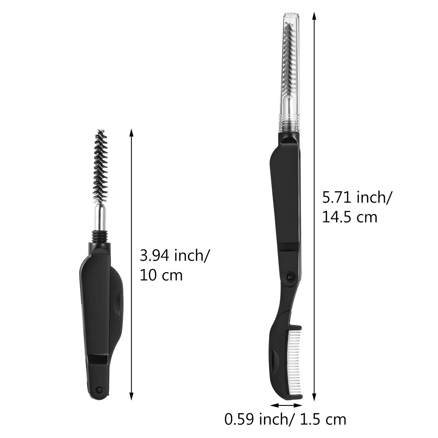 4 Pcs Eyelash Combs Eyebrow Combs Foldable Eyelash Separator Tool Stainless Stee