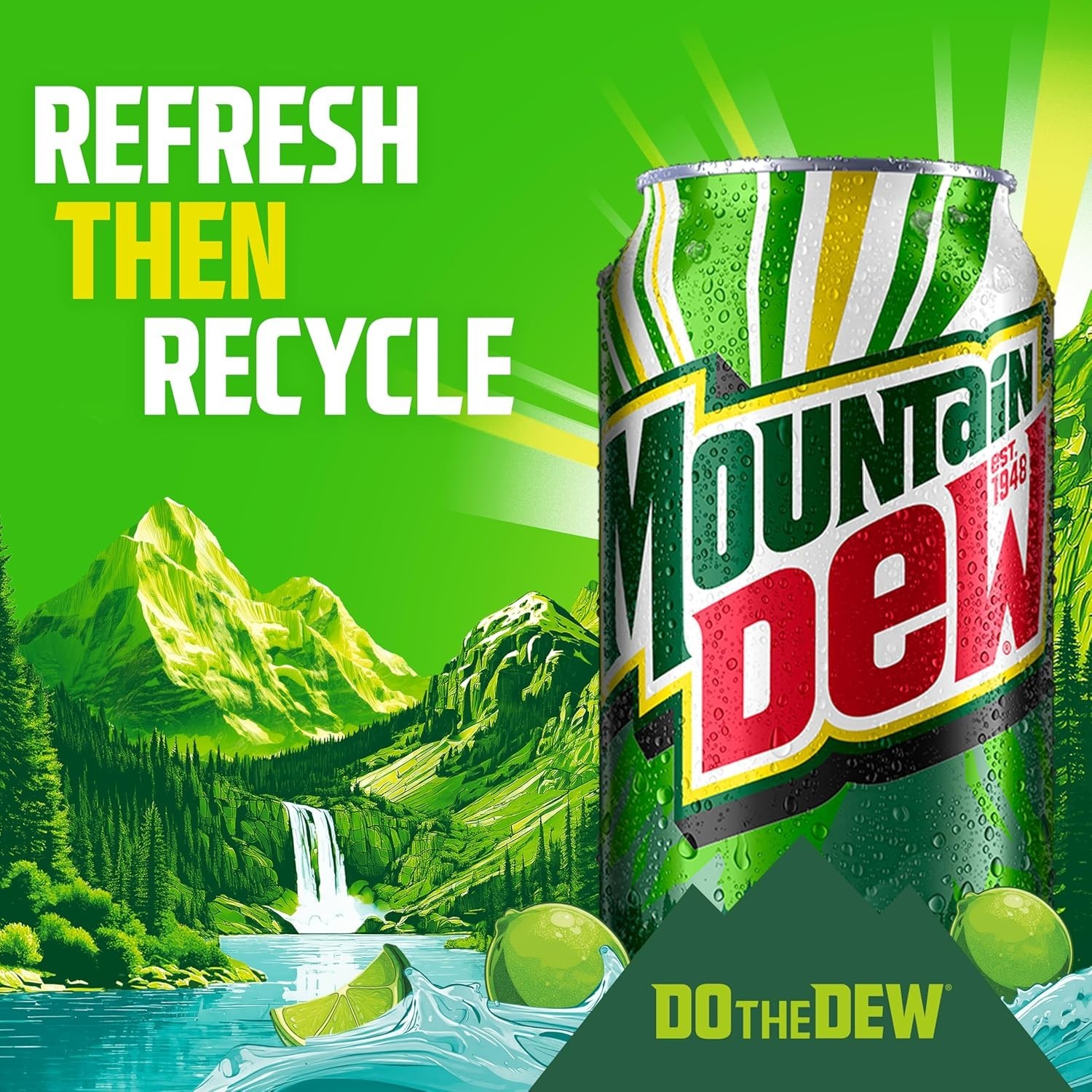 Pack of 12 MTN DEW 12 Fl Oz Cans - Ultimate Refreshment for Parties