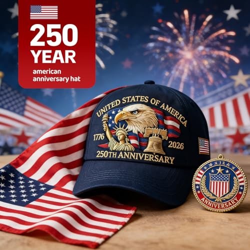 250th Anniversary USA Hat - Adjustable Retro Embroidered Baseball Cap