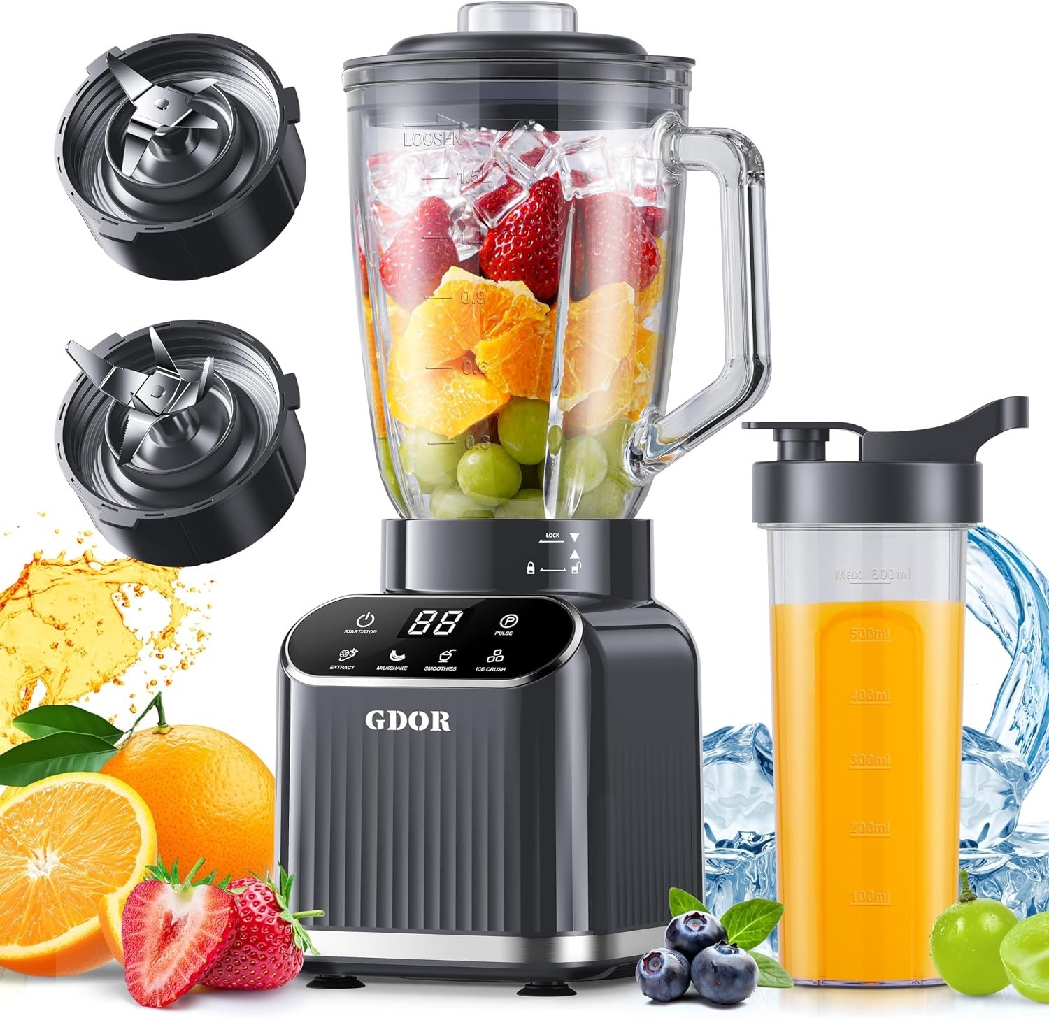Versatile 5-Function Blender: 1200W Powerful Performance & Self-Cleaning Feature