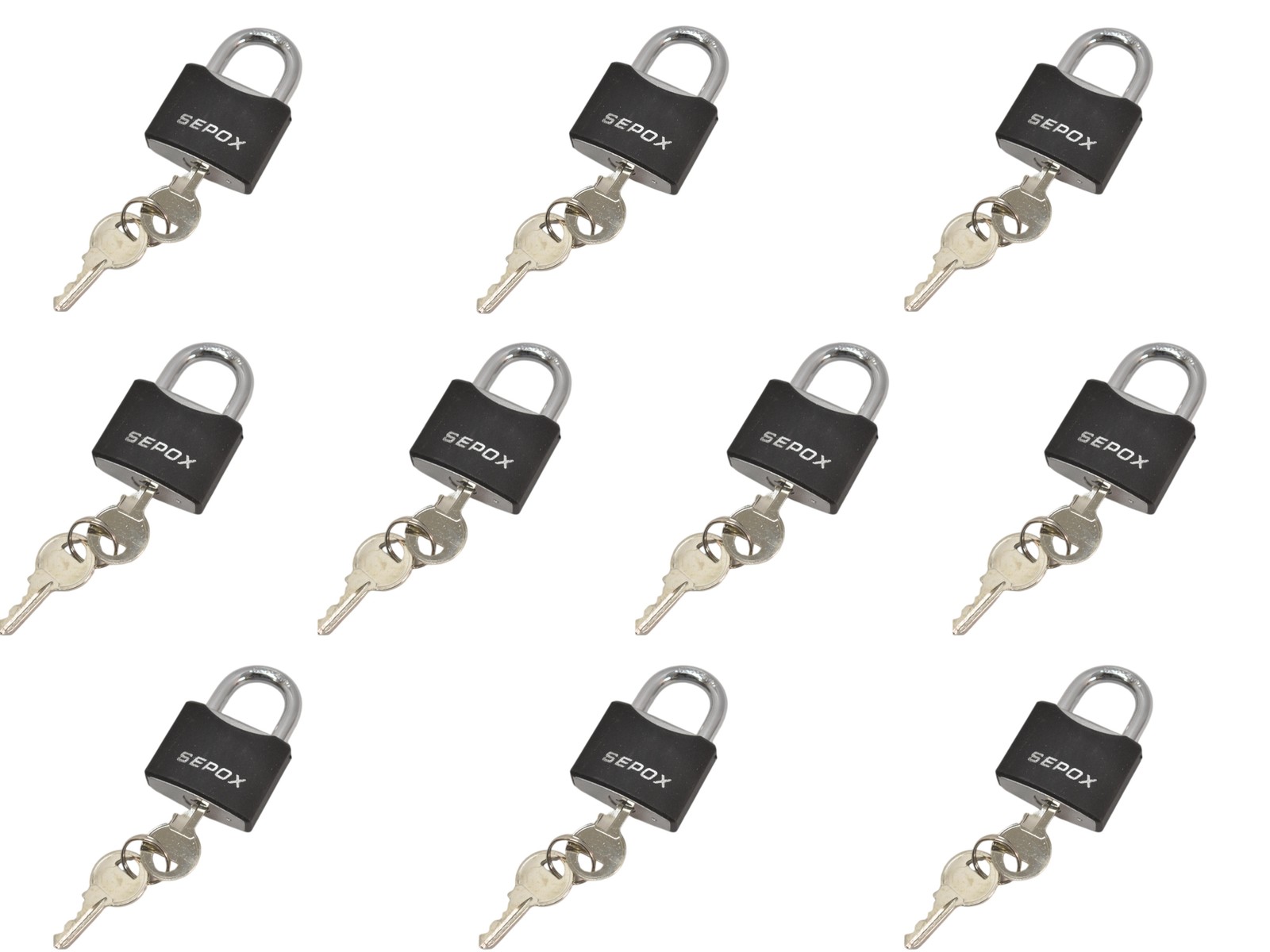 SEPOX Keyed Padlock Black Steel 40mm Shackle Boat Marine Fishing Outdoor Lock