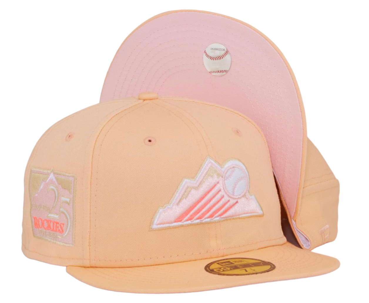 New Era Colorado Rockies Peaches & Cream Fitted Hat 30 Year Side Patch 7 5/8