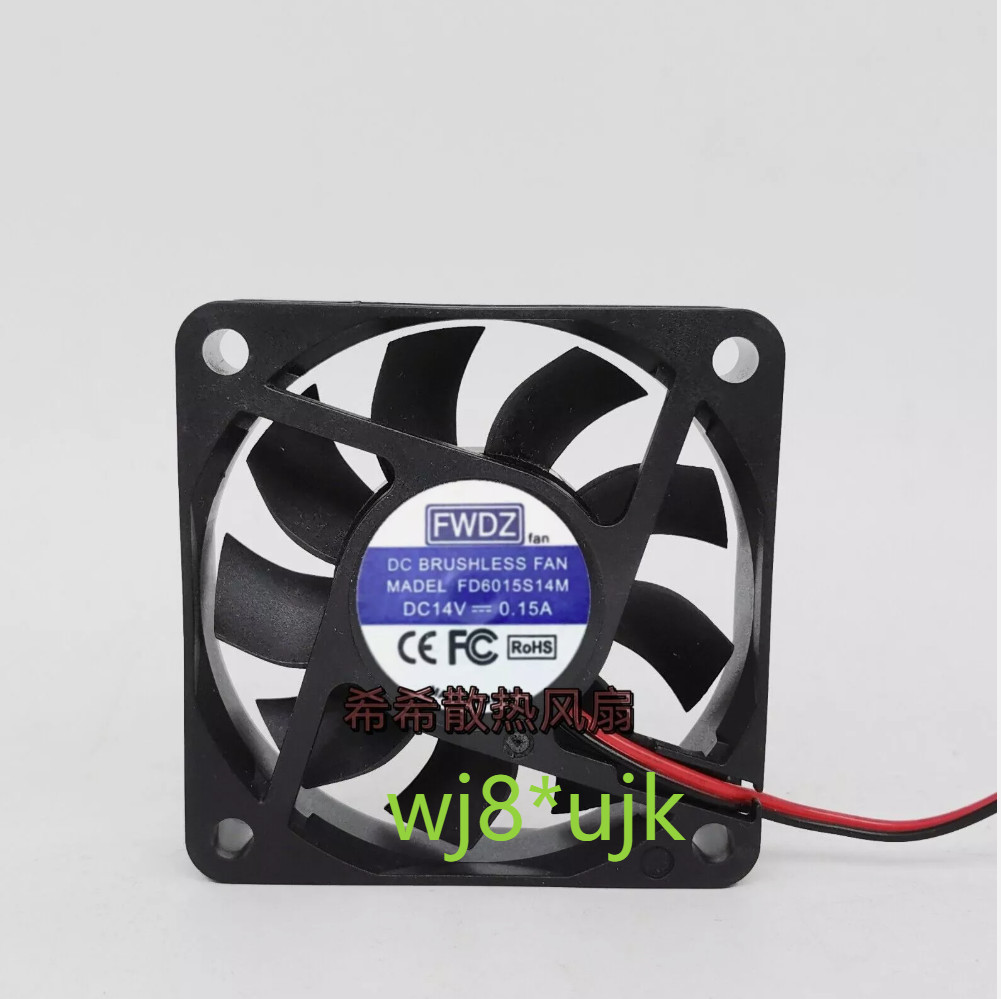1PC FWDS Fan FD6015S14M DC 14V 0.15A 6CM 6015 2 wire cooling fan