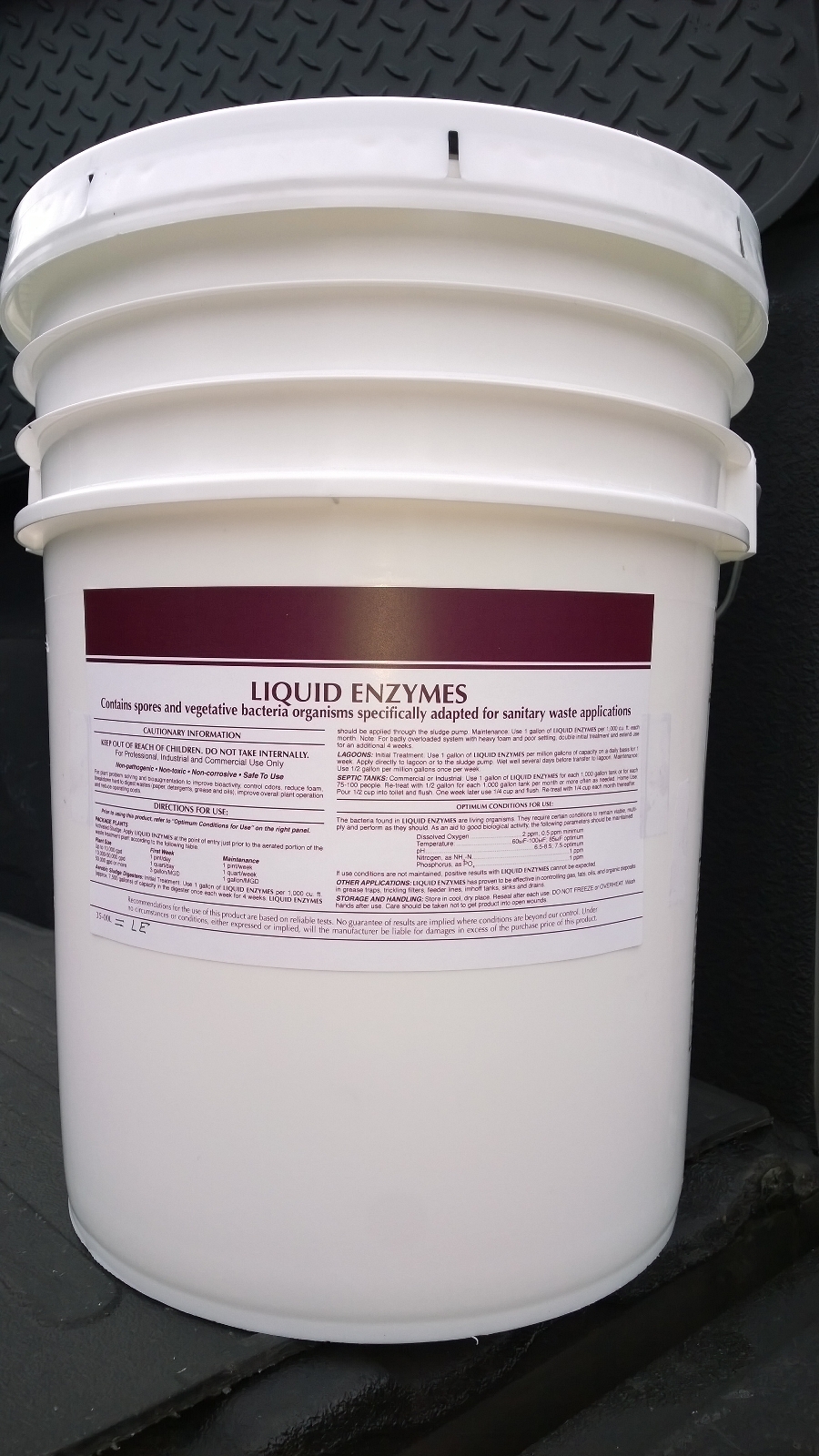 LIQUID ENZYME SEPTIC SYSTEM TREATMENT 5 GALLON PAIL PATRIOT CHEMICAL SALES