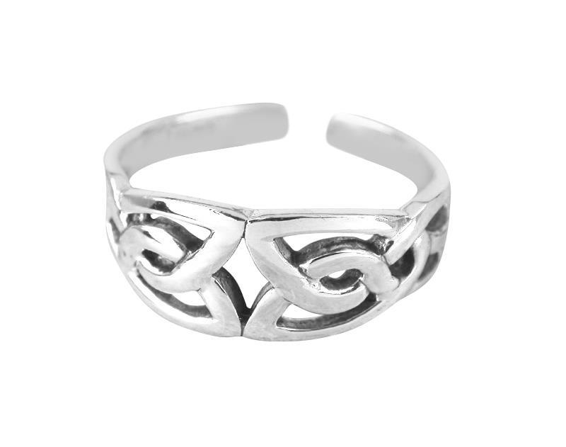 925 Sterling Silver Celtic Irish Triquetra Knot Adjustable Pinky Toe Ring