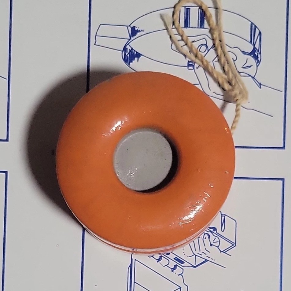 Orange Yo-Yo with Gray Center and String Modern Design