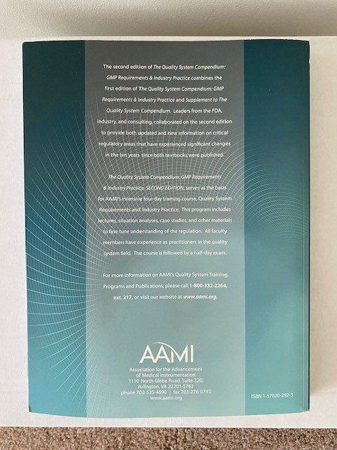 New AAMI The Quality System Compendium GMP Requirements 2nd Edition