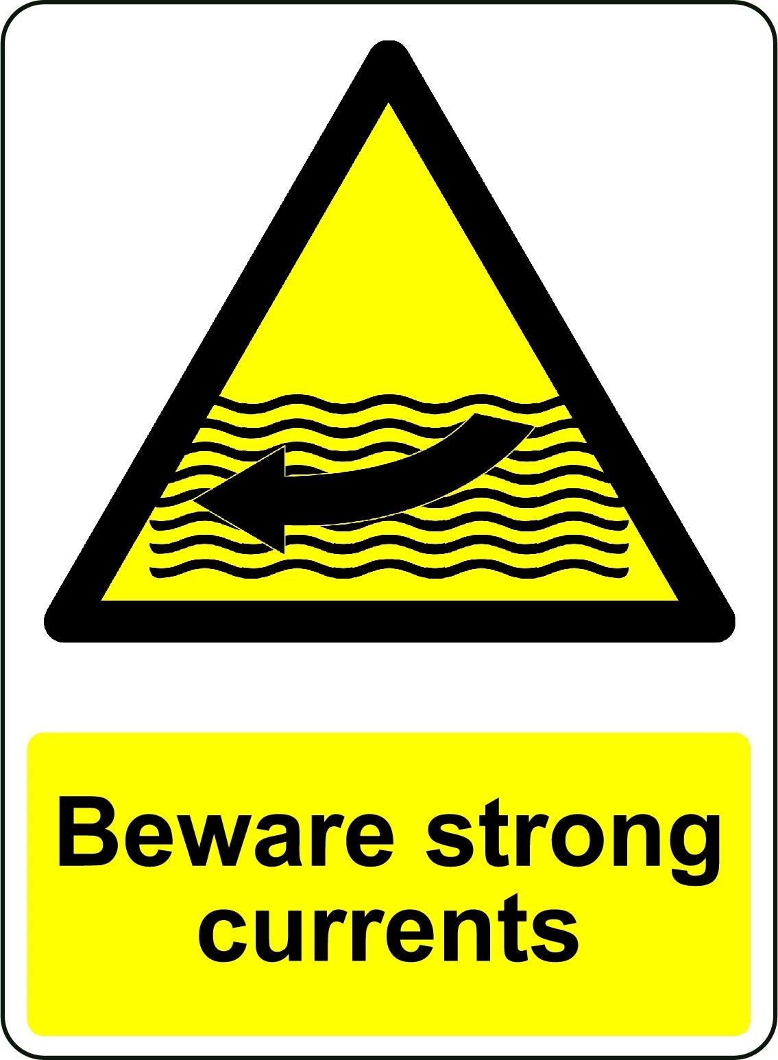 WARNING BEWARE STRONG CURRENTS SAFETY SIGN Sticker Decal XV