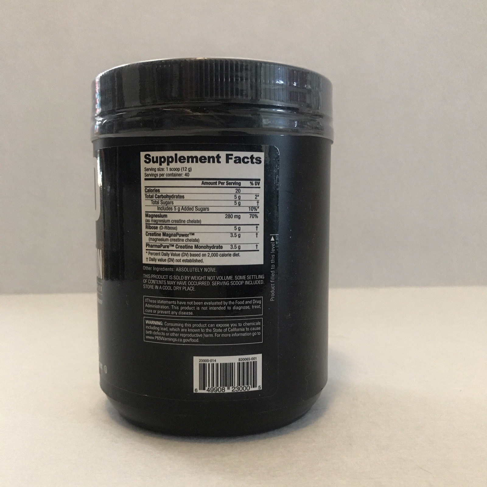 NutraBio ATP Evolution Ribose Creatine Complex Powder 17 oz 40 Servings