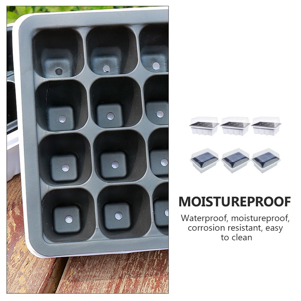 6 Pcs Vegetable Nursery Trays Plastic Plant Starter Boxes for Garden Use