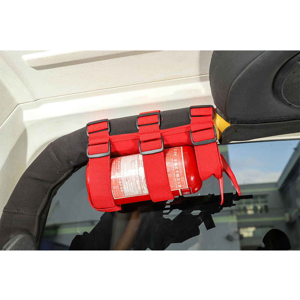 Adjustable Roll Bar Fire Extinguisher Holder Mount Strap for Jeep Wrangler 3lb