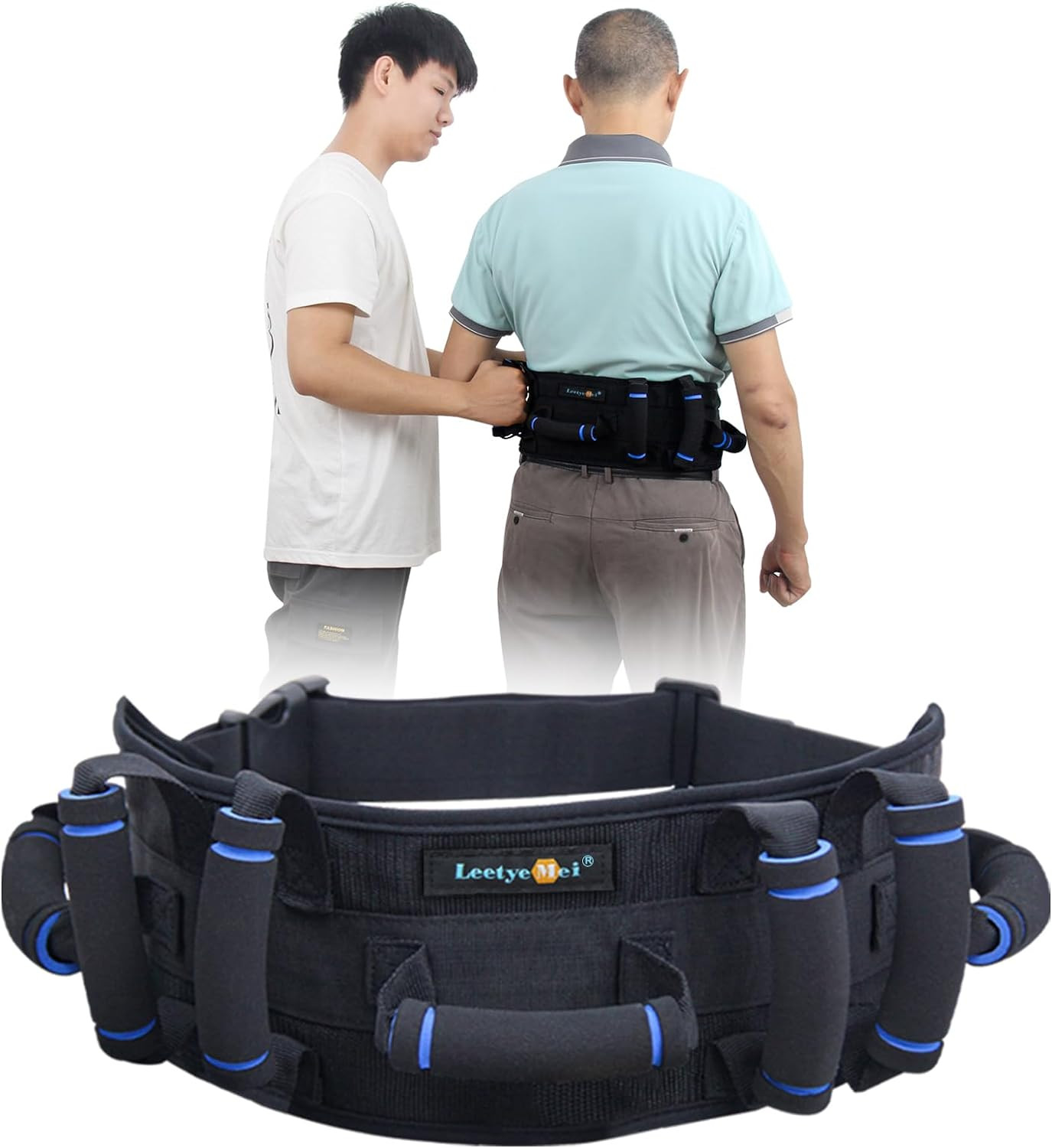 Gait Belts Transfer Gait Belt for Seniors with 7 Handles, Gate Belt for Elder...