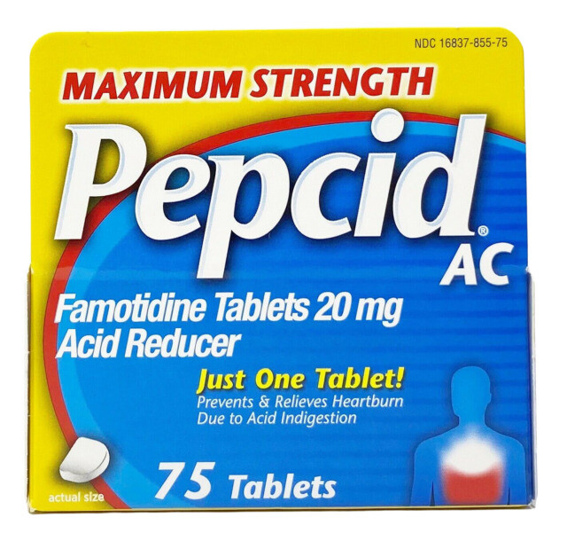 (lot of 3) Pepcid AC Maximum Strength, Heart Burn Relief, 75 Tabs Exp. 02/2028+