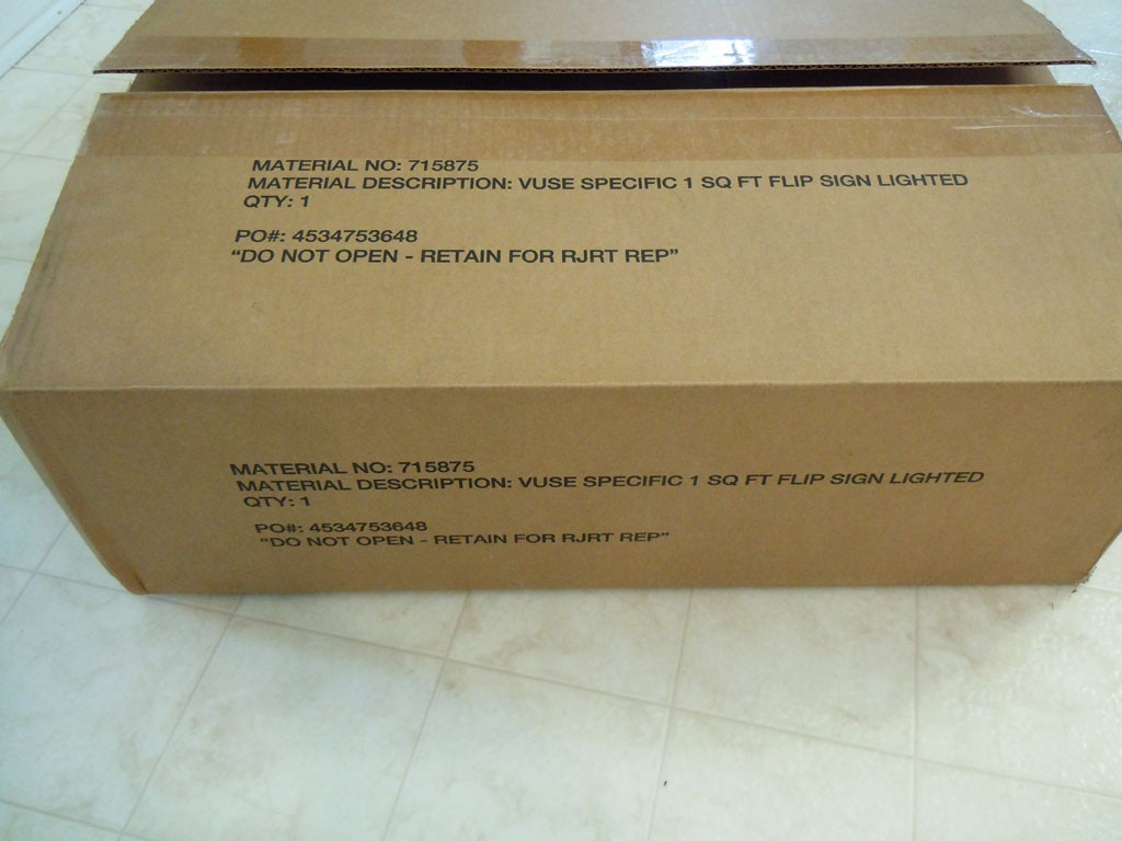 NEW Vuse Lighted Sign Retail Merchandise Display Drawer 715875