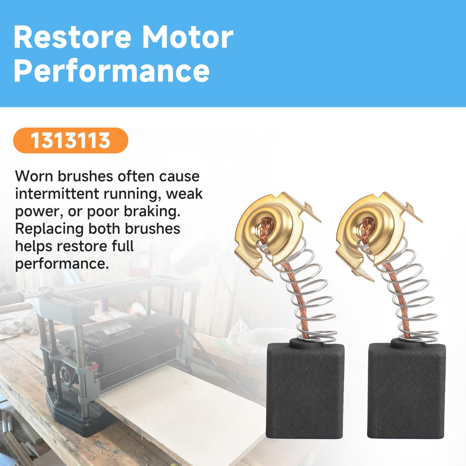4 Pack 1313113 Carbon Motor Brushes Compatible with Porter Cable Sander