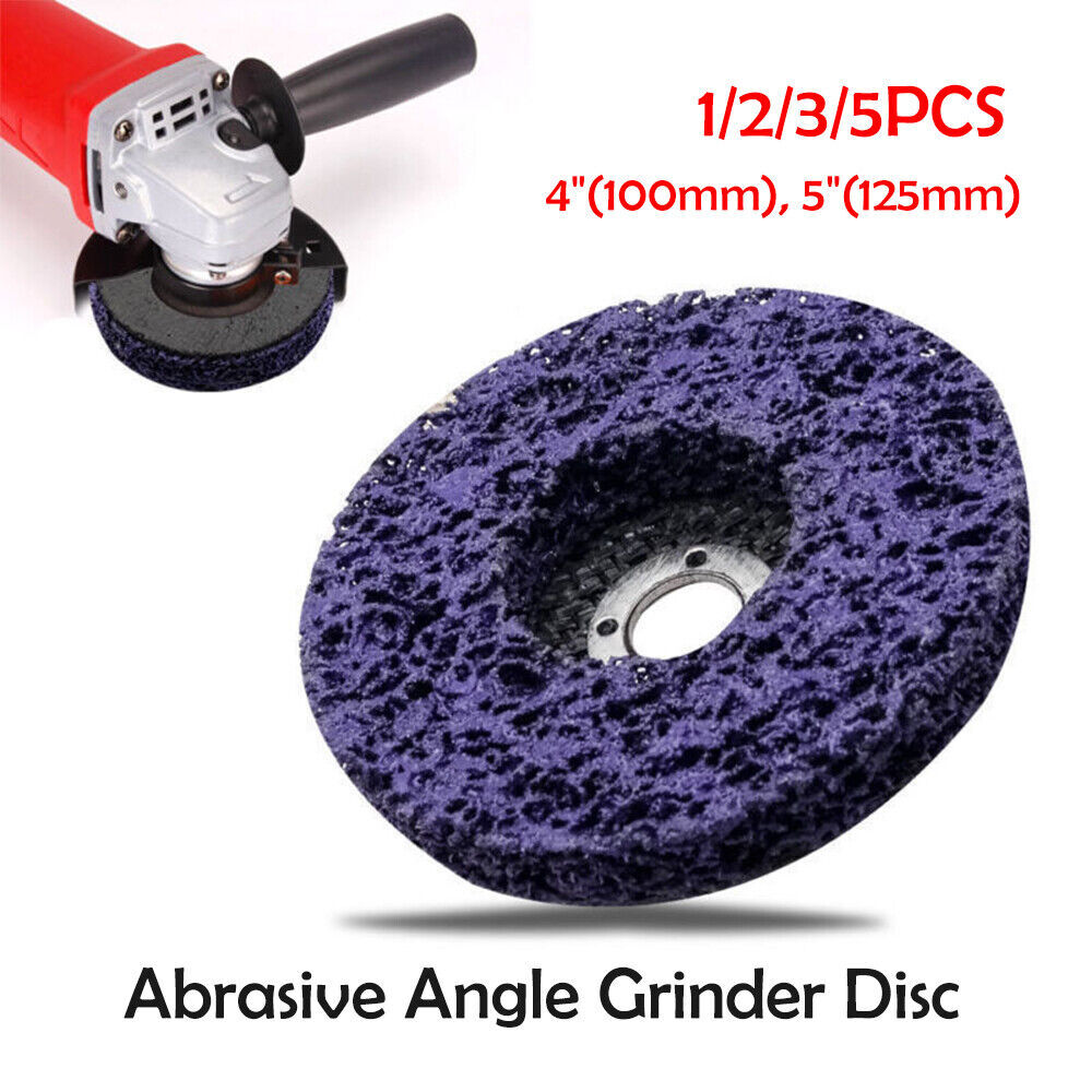 4''/5" Poly Strip Disc Abrasive Wheel Paint Rust Removal Clean Angle Grinder