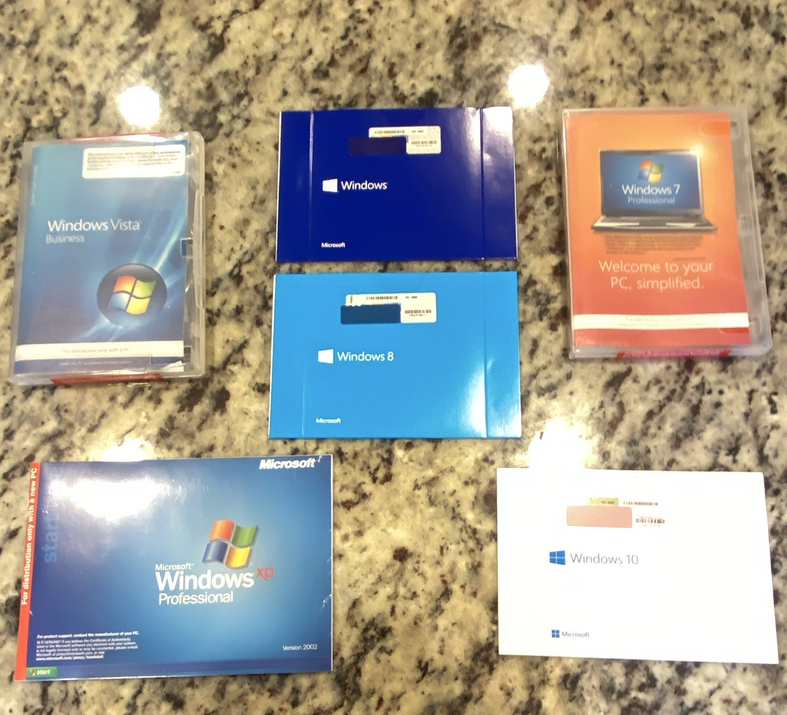 Microsoft windows collection xp/vista/7/8/8.1/10 all sealed no key