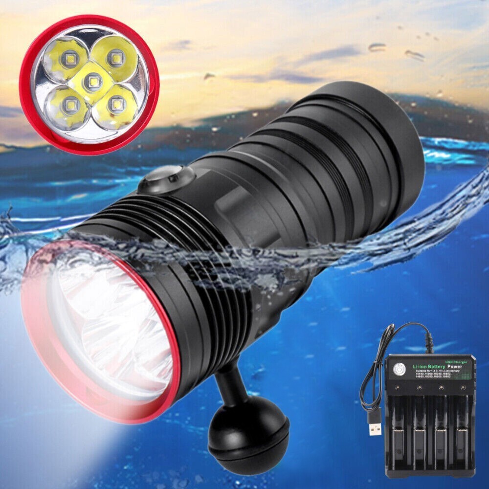NEW Underwater 20m Waterproof 80000LM LED Scuba Diving Torch Flashlight