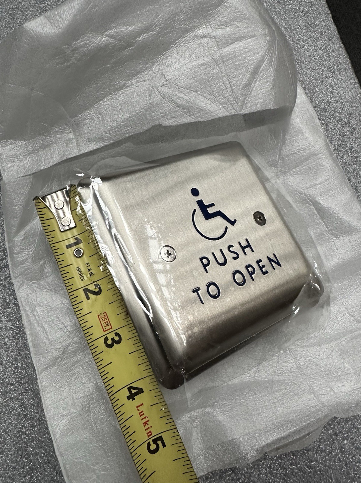 Square Push to Open & Handicap Logo Square Push Plate FREE SHIPPING