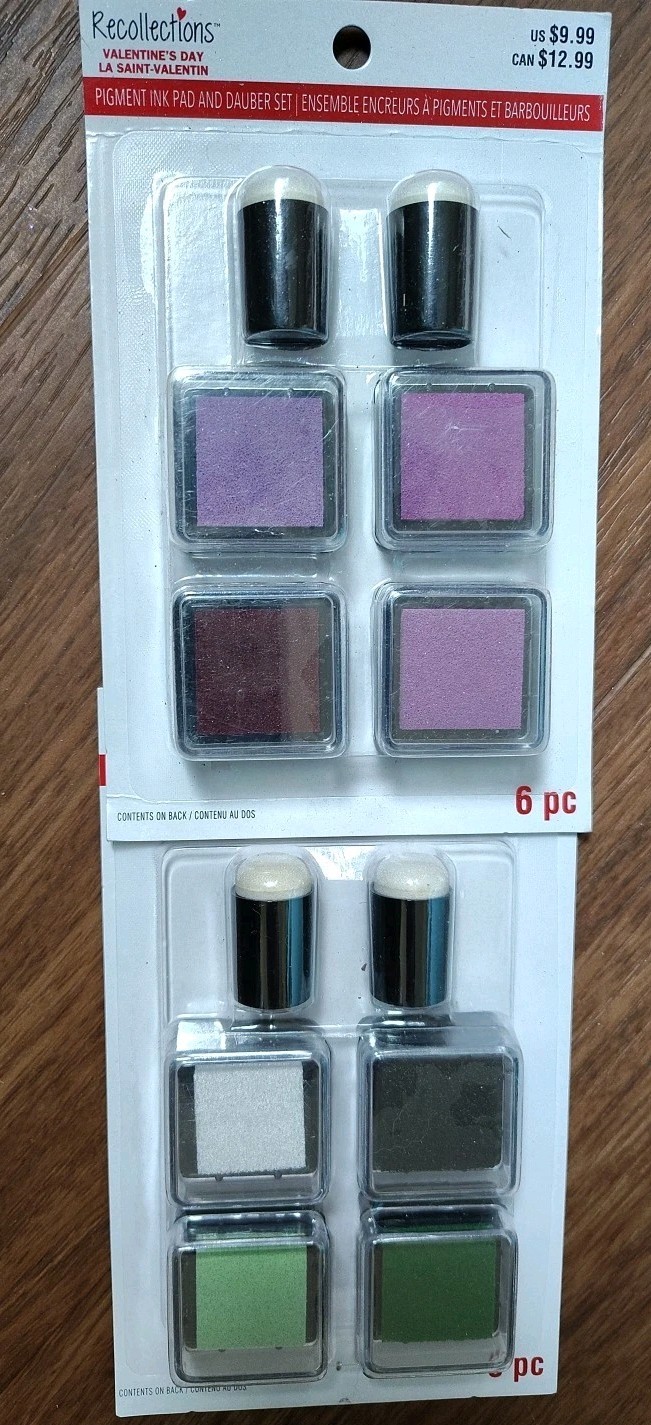 Recollections Mini Ink Pads 2 Sets with Daubers New Pigment Ink Pads