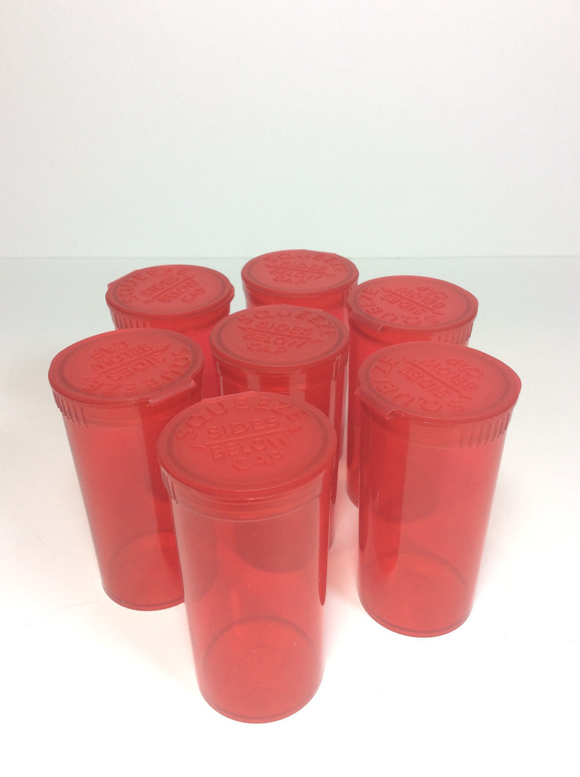14 PC RED 2.75"x1.25" Squeeze Pop Top Tubes Prescription Medication Pill Bottles