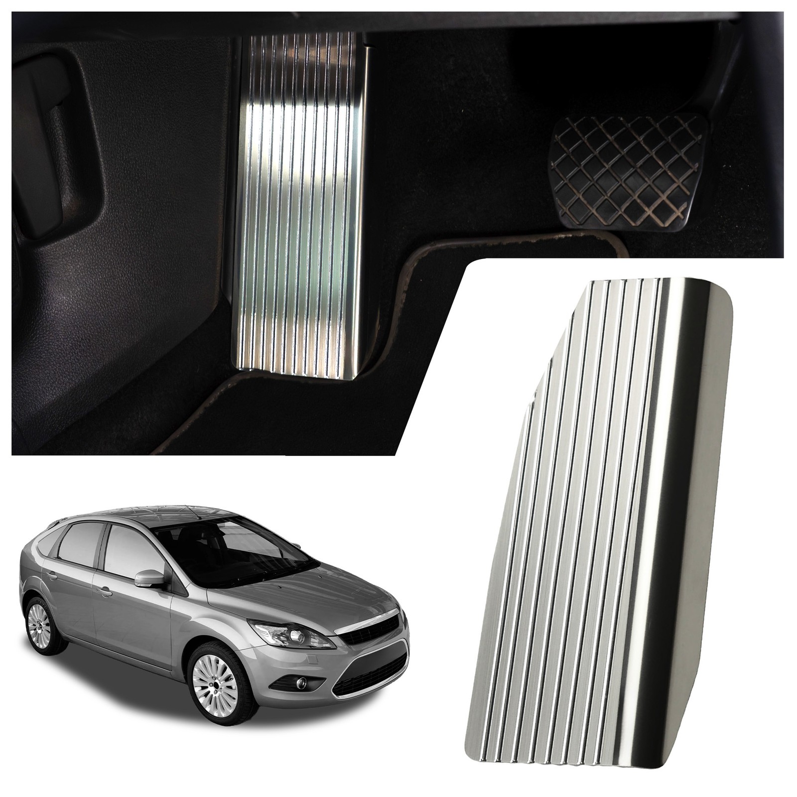 Footrest for Ford Focus Saloon (C307 | DA3/DH) 4D 2005-2009 Brushed Silver