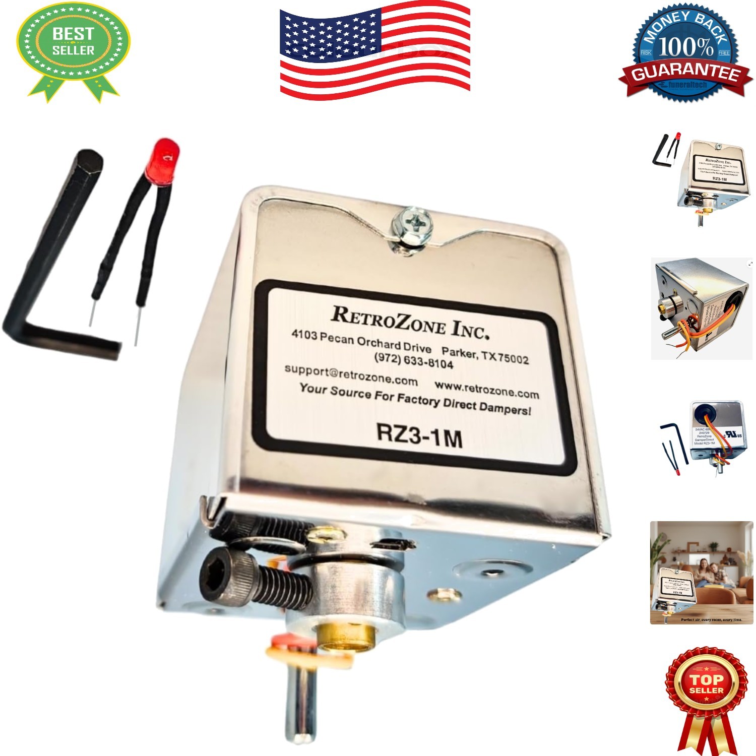 Reliable 2 Wire Spring Damper Actuator Replacement for Honeywell Series Motors